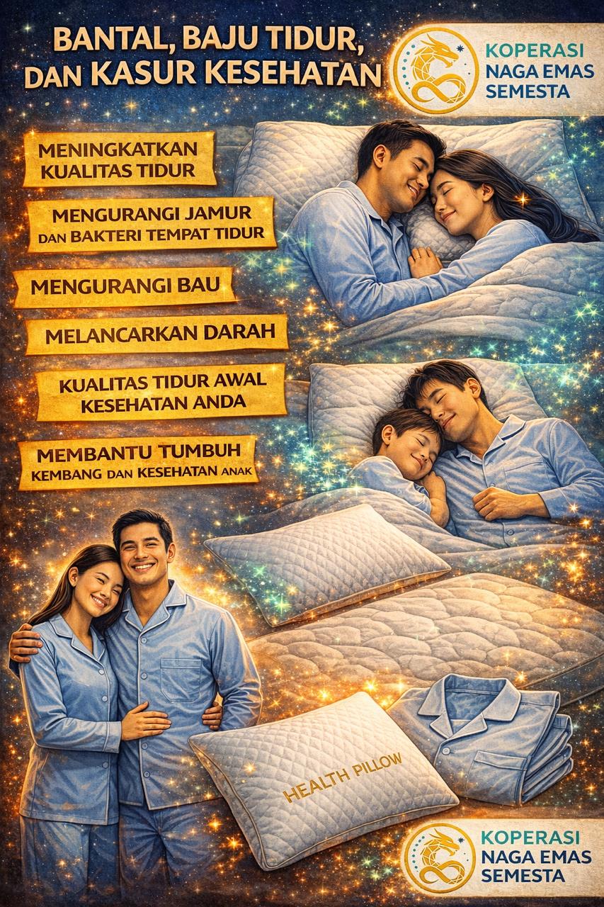 Paket Bantal, Baju Tidur, dan Kasur Kesehatan NES